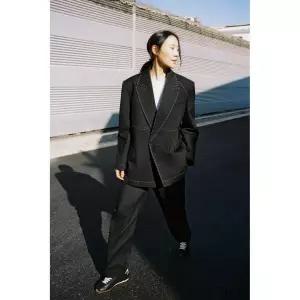 [ZARA] 자라 대비 스티치 블레이저 ZW 컬렉션 리미티드 에디션 - 블랙 3531782