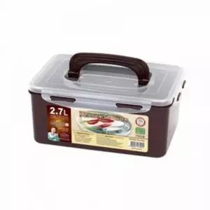 밀폐용기 2.7L 장담그기 초코 직사각 핸들 33호 김장 유리반찬통