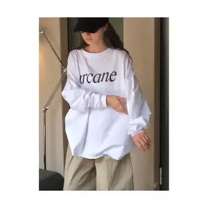 여자티 프린트 티 가을 캐주얼 셔츠 보송보송 루즈핏 슬림핏 상의 원템3