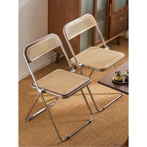 라탄접이식의 운지 식탁체어 등받이 해변 빈티지 카페 식탁의자 휴게실 우드