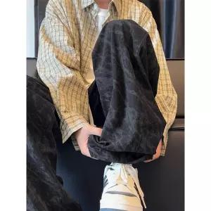 면바지 린넨 남성 바지 나염 코듀로이 팬츠 봄가을 일자 와이드 슬랙스 두꺼운 맨투맨 건방진 캐주얼 admr3