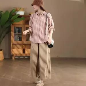 여사친 면 가을 캐주얼 빈티지 루즈핏 세로 러블리 긴팔 스트라이프 가디건 셔츠 모씨모씨 톱 캐주얼셔츠남