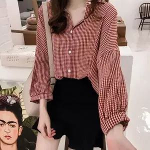 여성 깅엄체크 캐주얼셔츠 남방 간절기 레이어드셔츠