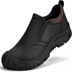 UPIShi 남성용 방수 슬립 온 가죽 하이킹 아웃도어 워킹 캐주얼 로퍼 작업화