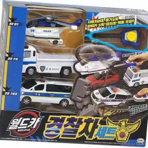 (올핀)슈팅카 경찰헬기 경찰트럭 경찰기동대 세트 월드카 자동차완구