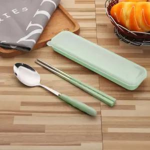 심플라인 휴대용 수저 2세트 그린 개인숟가락세트 휴 휴대용숟가락세트