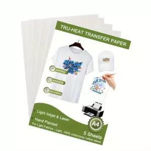 ESHANG T 셔츠용 열전사 용지의 철 5매 A4 잉크젯 및 레이저젯 프린터용 인쇄 가능한 HTV 비닐