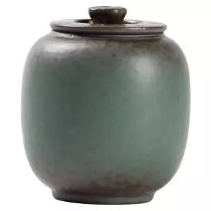 빈티지 차항아리 밀폐용기 보이차보관통 다도용 분청 엔틱 도자기 재질 티캔 찻잎통 변색