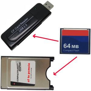 3in 1 산업용 컴팩트 플래시  USB2.0 카드 리더기 pcmcia 어댑터 CF FANUC 시스템용 64MB 128MB 256MB 1GB