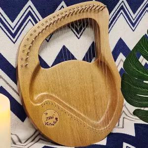 24 음계 리라 원목 소형 감성 마호가니 24 음계 리라 힐링 악기 클래식 휴대용 현악기 초보 목재 현리 나무