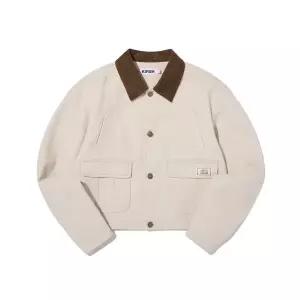 KIRSH 코듀로이 카라 크롭 워크 자켓 [라이트 베이지]