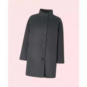 닥스 여성 여자 우먼스 캐시미어 차콜그레이 밴드 스트랩넥 하프 코트 아우터 4304095