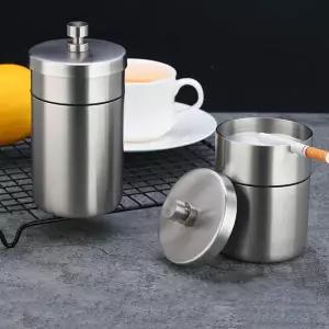 밀폐형 스테인리스 재떨이 바람막이 야외용 재떨이 가정용 대용량 냄새 방풍