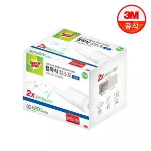 [3M]스카치브라이트 대형 점착식 청소포 60매 + 20매 추가