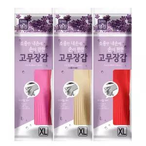 명진 황토 숯 고무장갑 XL 특대 10켤레 위생 주방