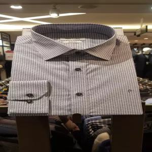 [피에르가르뎅캐주얼] PJDS3993.38도비체크스트레치긴팔슬림핏