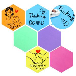 육각자석메모보드 6장세트 씽킹보드 고무자석