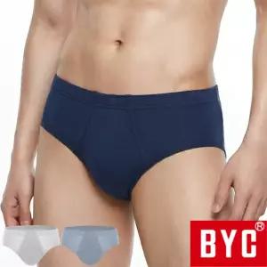 BYC 남성 삼각 팬티 맥시 순면 단색 소변구 있는 베이직 브리프 곤색 그레이 회색 청색 주니어 BYT2100