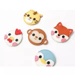 귀여운 동물 모양 캐릭터 가죽 손거울 만들기 세트 재료 키트 바느질 DIY 유아 어린이 미술 체험 놀이 소품