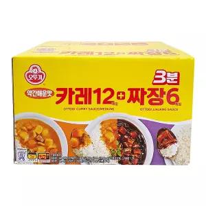 오뚜기 3분약간매운맛카레12개+짜장6개