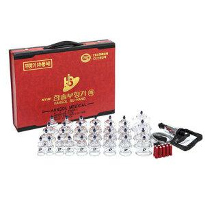 한솔 특대 삶는 New 부항기 30컵+부항펌프+지압봉10개