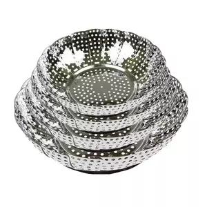 [국내생산 430 스테인리스] 찜기 바구니형 다용도 찜판 찜채반 삼발이 스텐찜기 받침 찜망 소 21 x 13.5