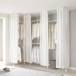 5단 커튼 행거 EO-S515C 국민튼튼 철제 고정식 옷정리 코너 드레스룸 시스템 행거