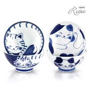헨느 도라 미케 야옹이 공대 2P / 공기대접세트 고양이 그릇