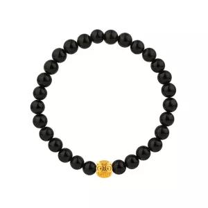 [한국금다이아몬드] 순금 볼 팔찌 24K 여자 금팔찌 오닉스 수리부엉이 1g