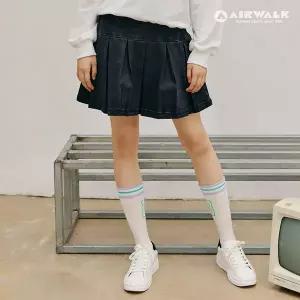 [보리보리/에어워크 주니어]주니어 여아 블랙 데님 플리츠 스커트