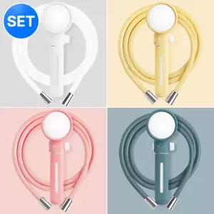 마카롱 온오프 필터 샤워기+줄꼬임 물때방지 PVC 샤워기호스 2m