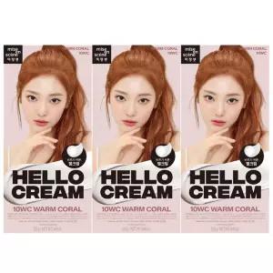 미쟝센 헬로크림 염색약 10WC 웜코랄 NEW x 3개