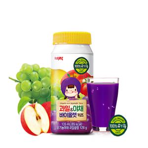 비락 유기농 어린이 과일&야채 주스 바이올렛135ml 24개입 [원산지:국산]