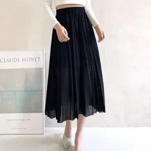 [라일리의류] Rly 쉬폰 주름 밴딩 스커트 실크안감 베이직 봄여름 치마