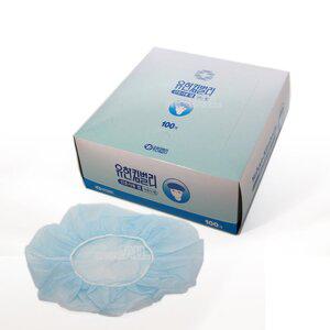 [유한킴벌리] 위생모자 원형 (100매/1팩) 간호사용캡 수술캡 수술용모자 일회용 부직포