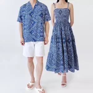 여름 비치 바캉스 커플룩 시밀러룩 휴양지 원피스 하와이안셔츠 신혼여행