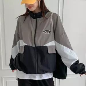 빅사이즈 409 레트로배색바람막이집업 DPOS608