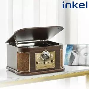 인켈 IK-A1090LP 레트로 우드 턴테이블 LP플레이어 CD플레이어 올인원 블루투스 오디오 카페 인테리어 집들이 선물