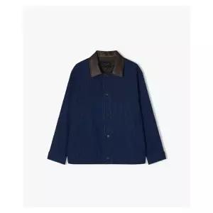 테온셀 리버클래시 [24FW][온라인 단독] LKC32401 블루 레더 블록 칼라 데님 자켓