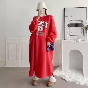 빅사이즈 411 쉽레터링기모박스원피스 DNMT267