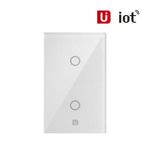 유니콘 유아이오티 UIOT-SW20S 홈IOT 2구 스마트 벽스위치 조명등 형광등 무선원격제어 Zigbee방식