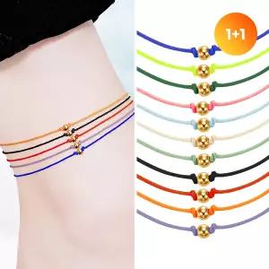 [골드피아] 14K 3mm 골든볼 실 발찌 2개