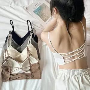 ONM 여자 캡내장 스타일 트리플X끈 나시티 1P 고품질 이너