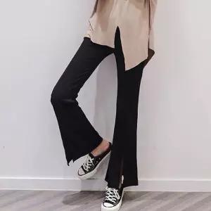 ONM 여자 데일리 스타일 밑단 절개 나팔바지 고품질 슬림