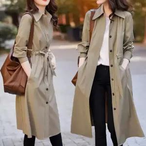 ONM 여자 셔츠형 스타일 롱코트 1P 데일리 고품질 간절기