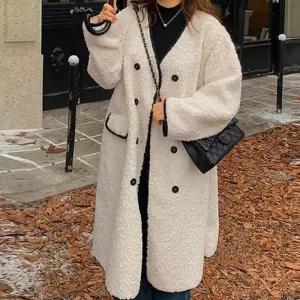 ONM 여자 페미닌 스타일 양털 롱코트 1P 고품질 아우터 자