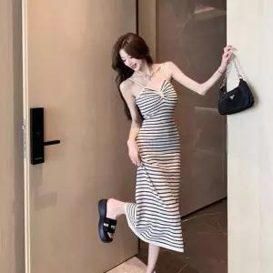 ONM 데일리 잔스트라이프 끈나시 원피스