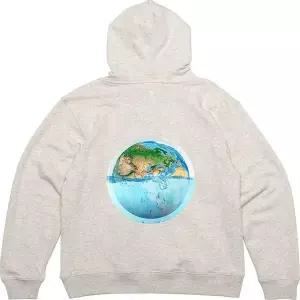 [하프클럽/]기모후드티 뒷면 온난화 지구 수면상승 그림 프린팅