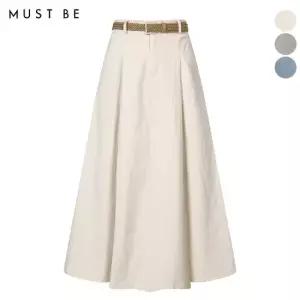 [머스트비] 스카치 벨트세트 플레어 롱스커트