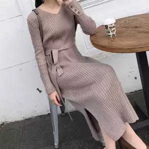 여자 결혼식 하객 룩 패션 롱 니트 원피스 코디 오피스룩하객룩원피스
